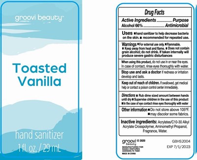 Image Description (Groovi Beauty Toasted Vanilla Hand Sanitizer 29 mL 66vv)